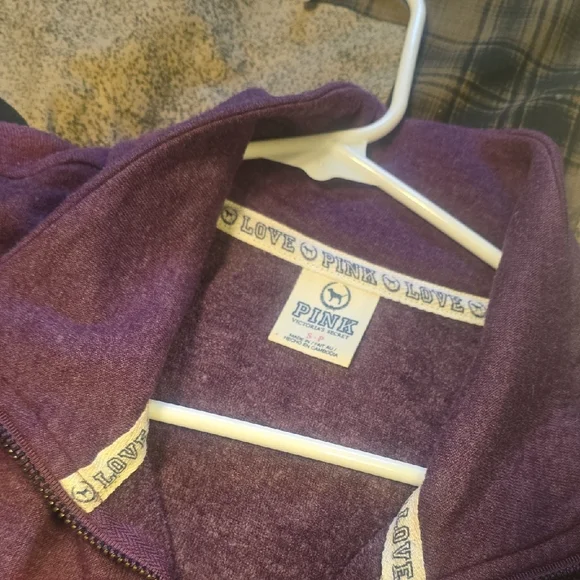 PINK Victoria's Secret Plum Quarter-Zip Top - Picture 5 of 6
